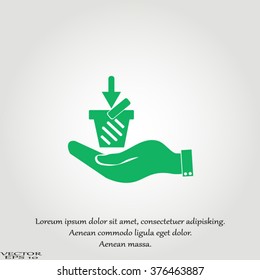hand, shopping basket icon