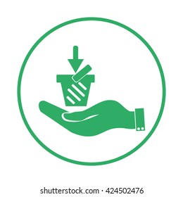 hand, shopping basket icon