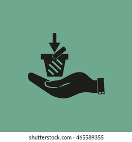 hand, shopping basket icon