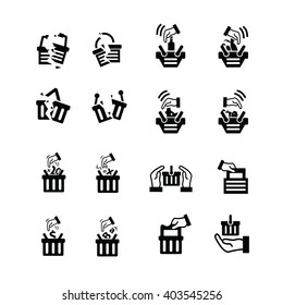 hand and Shopping cart Icon Set