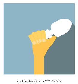 hand with shovel 