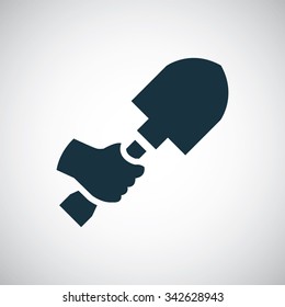 hand shovel icon, on white background
