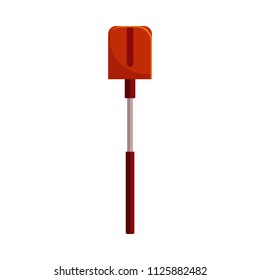 Hand shovel for industrial and farming works - tool for digging, lifting and moving bulk materials isolated on white background. Agricultural equipment in flat vector illustration.
