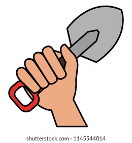 hand with shovel tool