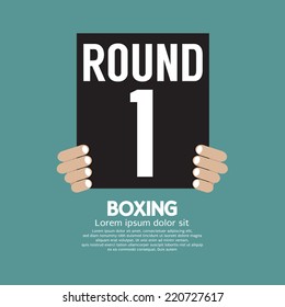 Hand Show Boxing Ring Board Vector Illustration