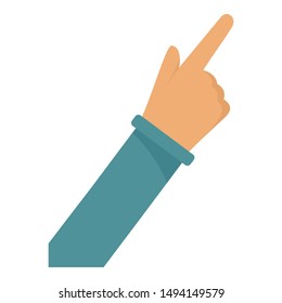 Hand show finger icon. Flat illustration of hand show finger vector icon for web design