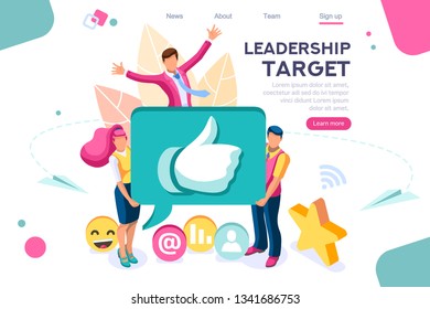 Hand show gesture, best conceptual target. Score app, can use for web banner, infographics, hero images. Flat isometric vector illustration isolated on white background