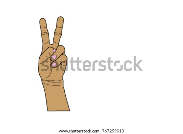 Hand Show Gesture Mean That Fighting Stock Vector Royalty Free