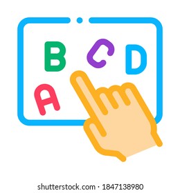 Hand Show Letter Icon Vector. Outline Hand Show Letter Sign. Isolated Contour Symbol Illustration