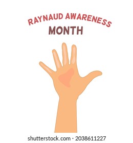 Una mano en medio del marco, mes de concientización de Raynaud