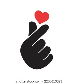 hand show mini heart sign. vector illustration