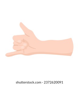 Mano mostrando el gesto de la llamada en fondo blanco