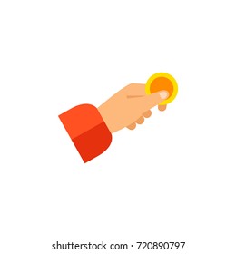 Hand showing coin trick icon