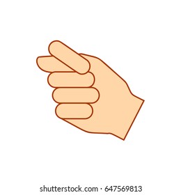 Hand showing different fist gestures. Hand thumb show the fig icon isolated on white background. Vector illustration EPS10
