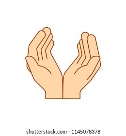 Hand showing different gestures. Thumb icon isolated on white background. Vector illustration EPS10