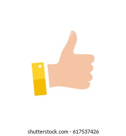 Hand showing different gestures. Hand thumb up icon isolated on white background. Vector illustration fist EPS10