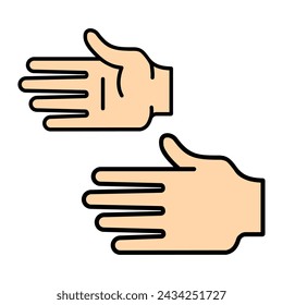 hand showing distance, vector illustration