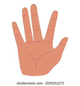 hand showing fingers icon isolated