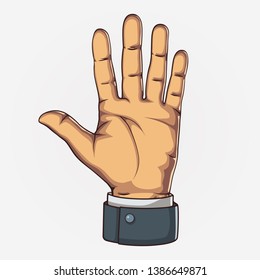 Hand showing five count. Clean vector illustration