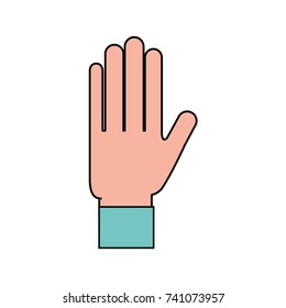 hand showing five finger gesture icon