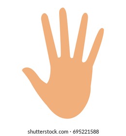 hand showing five finger stop gesture icon