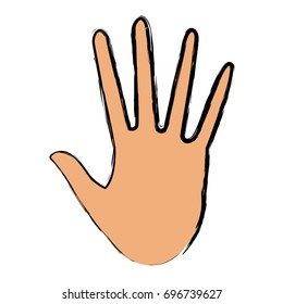 hand showing five finger waving gesture icon