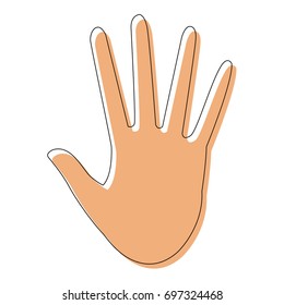 hand showing five finger waving gesture icon