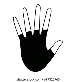 hand showing five finger waving gesture icon