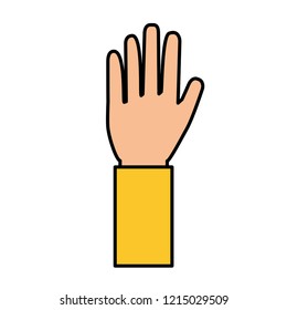 hand up showing five fingers