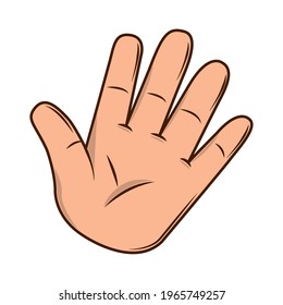 hand showing five fingers isolated