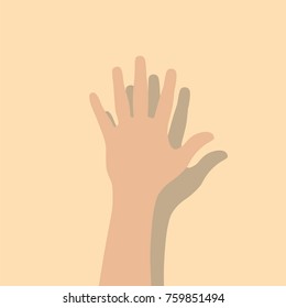 Hand showing five fingers, vector illustration design. Hands collection.