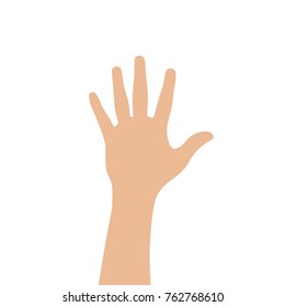 Hand showing five fingers, vector illustration design. Hands collection.