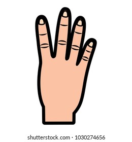 hand showing four count gesture