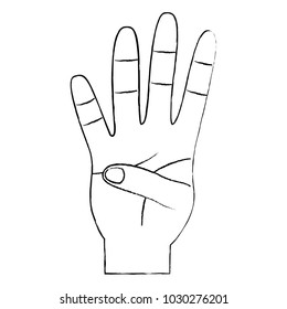 hand showing four count gesture