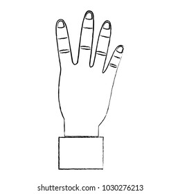 hand showing four count gesture