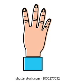 hand showing four count gesture