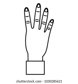 hand showing four count gesture