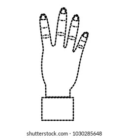 hand showing four count gesture