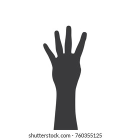 Hand showing four fingers, vector illustration design. Hands collection.