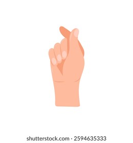 Hand showing heart symbol with fingers. Korean heart finger gesture set. Heart finger symbol, popular Korean heart shaped gesture to express love and affection. Vector.