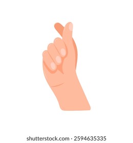 Hand showing heart symbol with fingers. Korean heart finger gesture set. Heart finger symbol, popular Korean heart shaped gesture to express love and affection. Vector.