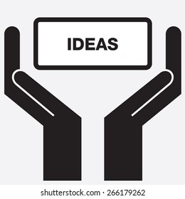 Hand showing ideas sign icon. Vector illustration.