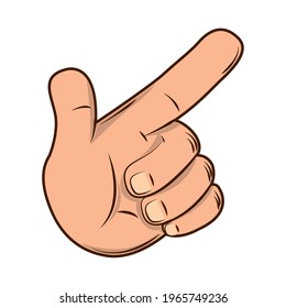 hand showing index finger isolated