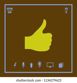 hand showing  like gesture vector icon on a flat design style