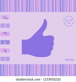 hand showing  like gesture vector icon on a flat design style