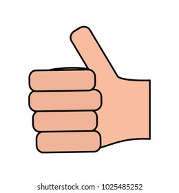 hand showing like making thumb up gesture