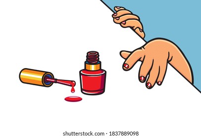 Hand showing measuring in sign language and child safety Concept. The various postures of hand, illustration, shape, line, art, pattern, retro style in vector isolated on background.