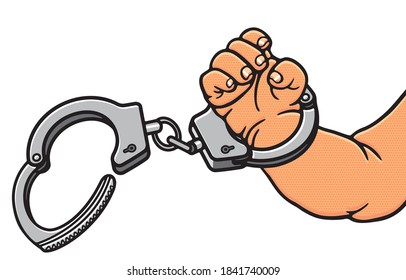 Hand showing measuring in sign language and child safety Concept. The various postures of hand, illustration, shape, line, art, pattern, retro style in vector isolated on background.