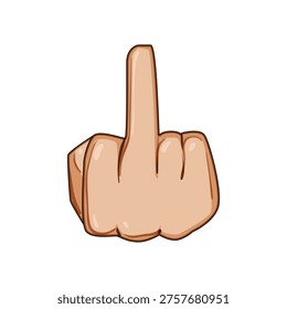 Hand showing middle finger gesture expressing contempt, disrespect, antagonism, and rebellion against authority or an unwanted situation, conveying strong negative emotion