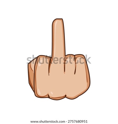 Hand showing middle finger gesture expressing contempt, disrespect, antagonism, and rebellion against authority or an unwanted situation, conveying strong negative emotion